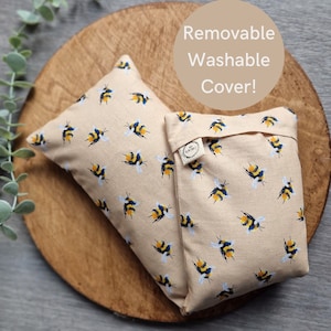 Handmade Wheat Bag Heat Pack: Cotton Eye Pillow with Washable Cover