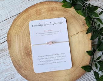 Fertility Wish Bracelet Rose Quartz IVF TTC Gift
