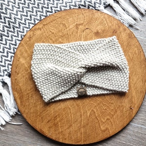Hand Knit Stone Cashmerino Ear Warmer Headbands - Adult Child & Toddler