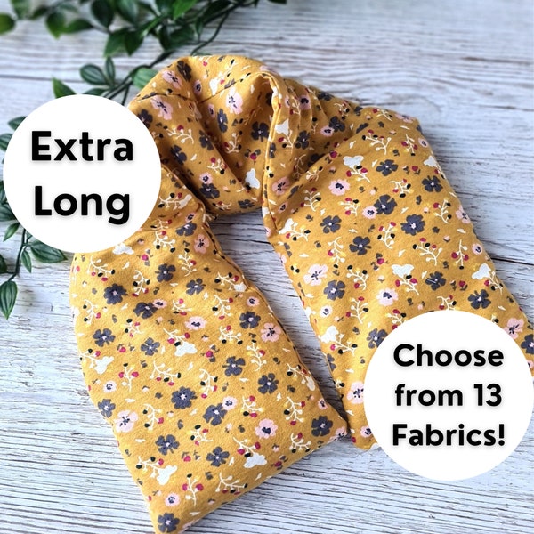 Extra Large Long Wheat Bag, Neck Wrap, Heat Wrap, Cold Pack, Unscented or Lavender, Wellness Gift Chronic Pain Relief Heat Therapy