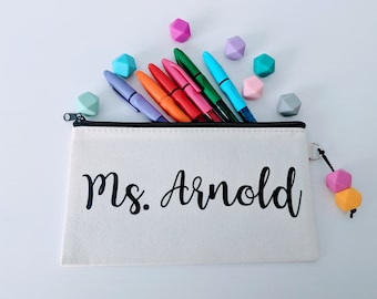 Bolsa de lápiz personalizada / Regalo personalizado del maestro / Bolsa de lápiz / Regalo de Navidad del maestro / Regalo del maestro / Apreciación del maestro / Tote