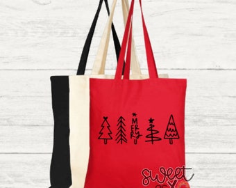 Christmas Tote Bags | Holiday Tote Bag | Tote Bag | Tree Tote Bag | Shopping Tote | Christmas Shopping Tote | Christmas Tree Tote Bag | Tote