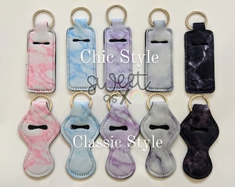 Neoprene Key chain, Personalized Chapstick Holder Keychain, Lip Balm Holder,  Chap Stick Holder Key Chain, Personalized Lighter Holder