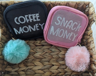 Personalized Coin Pouch | Mesh Pouch | Lunch Money Pouch | Coin Purse | Coffee Money Pouch| Mesh Coin Purse |  Back to School |