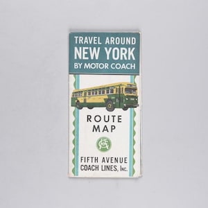 Mapa de rutas de autobuses de la Quinta Avenida de mediados de siglo Guía de autobuses de Manhattan