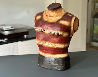 Rare Original 1950s Coney Island Men’s Swim Club Male Torso Mannequin
