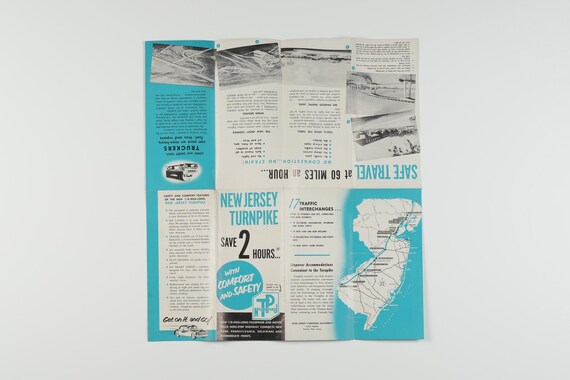 1950年代のニュージャージー・ターンパイクのヴィンテージ折りたたみ
