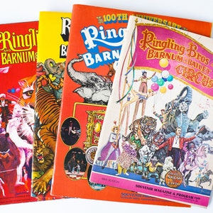 1960s Ringling Bros. and Barnum & Bailey Set of 4 Original Season Souvenir Catalog and Program