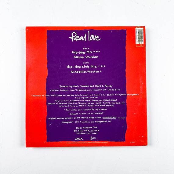 Mary J Blige – Real Love - Vinyl LP Record - 1992 - Etsy