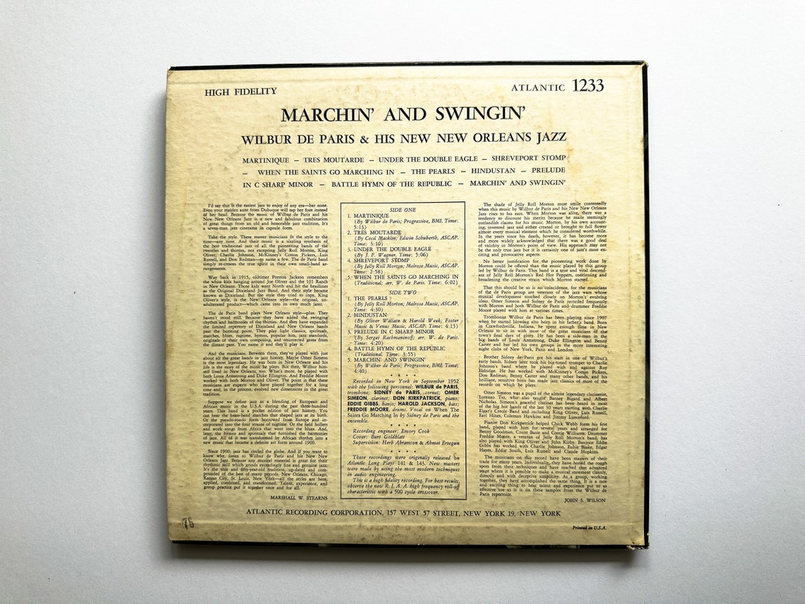 Wilbur De Paris And His New New Orleans Jazz - Marchin' And Swingin' - Vinyl LP Record - 1956, photo 2 of 3