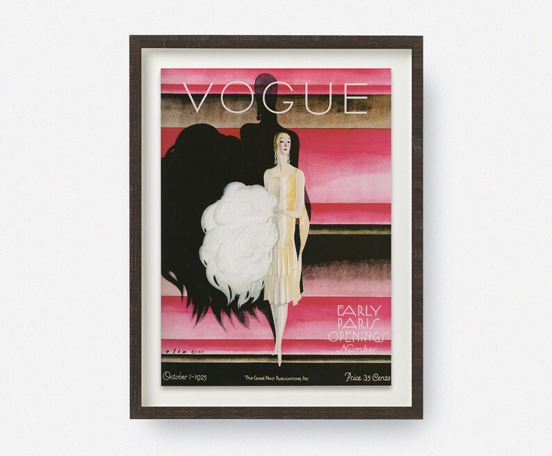Vogue Vintage Framed Cover Print October 1925 Issue Etsy