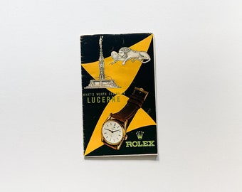 Promotiona Rolex-Katalog + Karte von Luzern, selten, 1950er Jahre