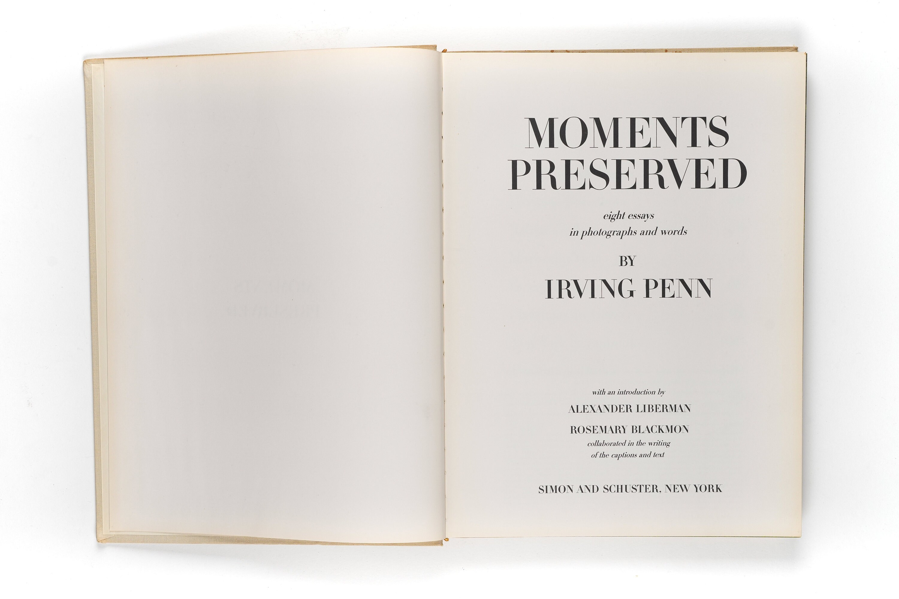 Moments Preserved - First Edition - Signed - Irving Penn