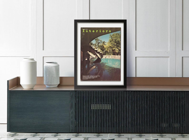 Vintage Cover Poster Photo Print Home Decor Interiors Magazine March 1974 Issue