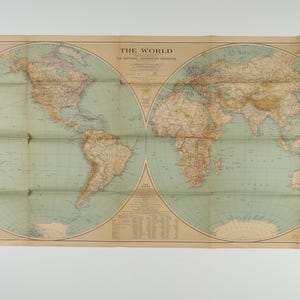 1935 The World National Geographic Vintage Fold-Out Map