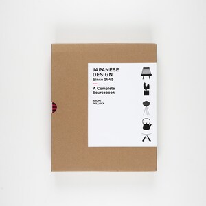 May include: A brown cardboard box with a white label that says "Japanese Design Since 1945 A Complete Sourcebook Naomi Pollock". The label also has five black and white illustrations of Japanese design objects.
