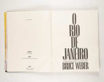 O Rio De Janeiro by Bruce Weber 1986 Edition - Etsy