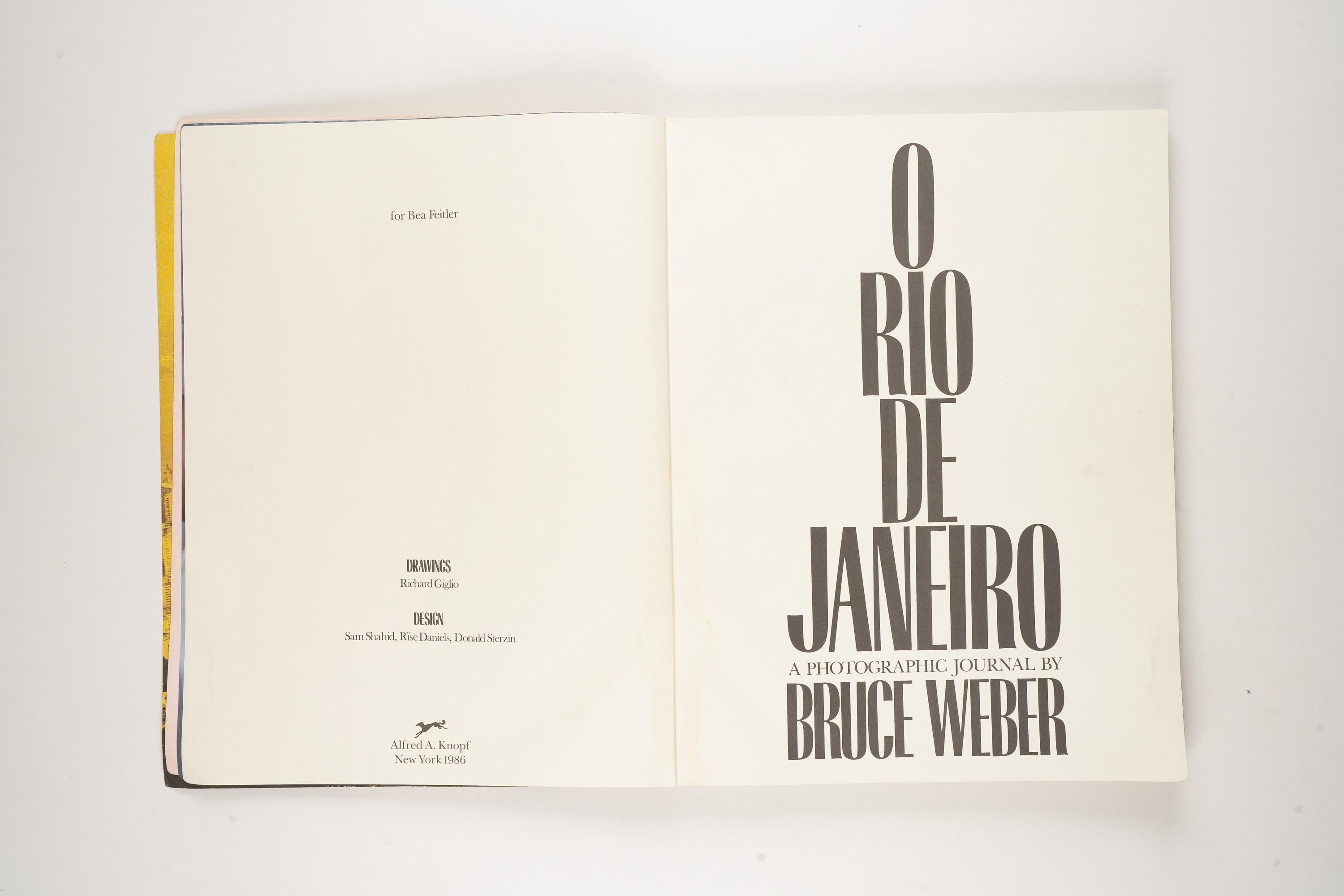1986年 初版 Bruce Weber RIO DE JANEIRO 写真集 Bruce Weber O Rio de Janeiro Photo Book 1986 Brazil Beach fashion
