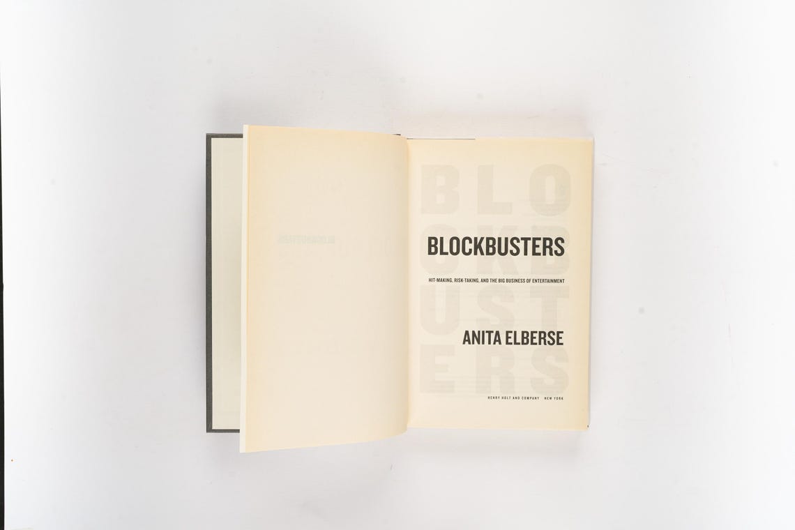 Blockbusters: Hit-Making, Risk-Taking, and the Big Business of Entertainment by Anita Elberse Rare First Edition, photo 3 of 5