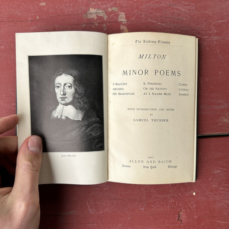 Milton Minor Poems Rare 1917 Edition - Etsy