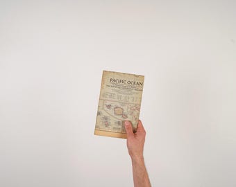 1952 Pacific Ocean Vintage Fold-Out Map by National Geographic Magazine