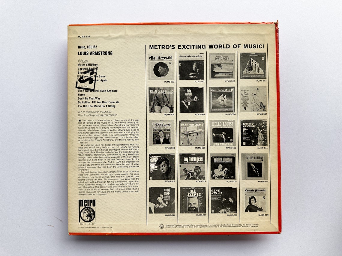 Louis Armstrong - Hello, Louis! - Vinyl LP Record - 1965, photo 2 of 3