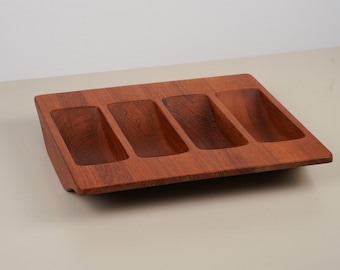 Jens Quistgaard Teak Snack Tablett für Dansk, Dänemark, 1950er Jahre