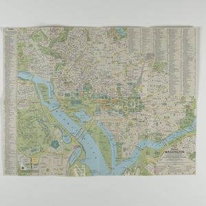 1964 Washington D.C. National Geographic Vintage Fold-Out Map