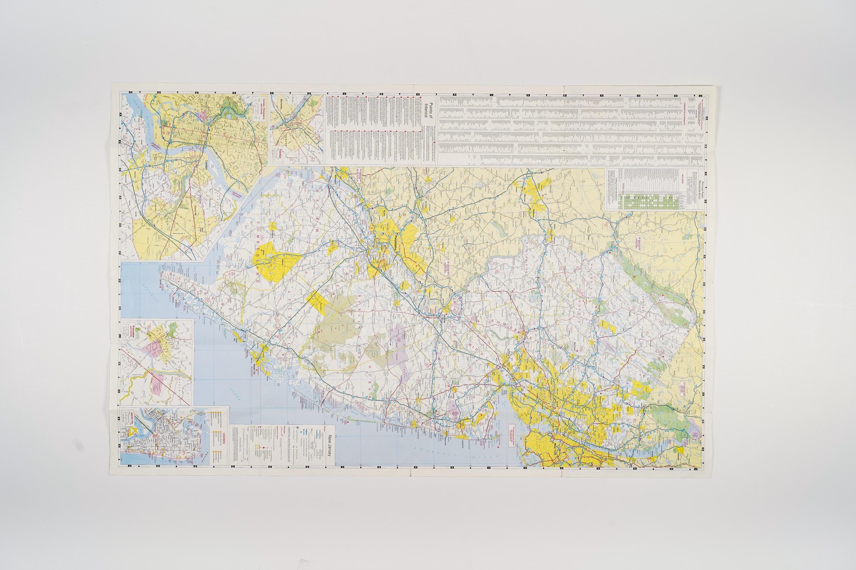 1990s American Map New Jersey State Map - Etsy