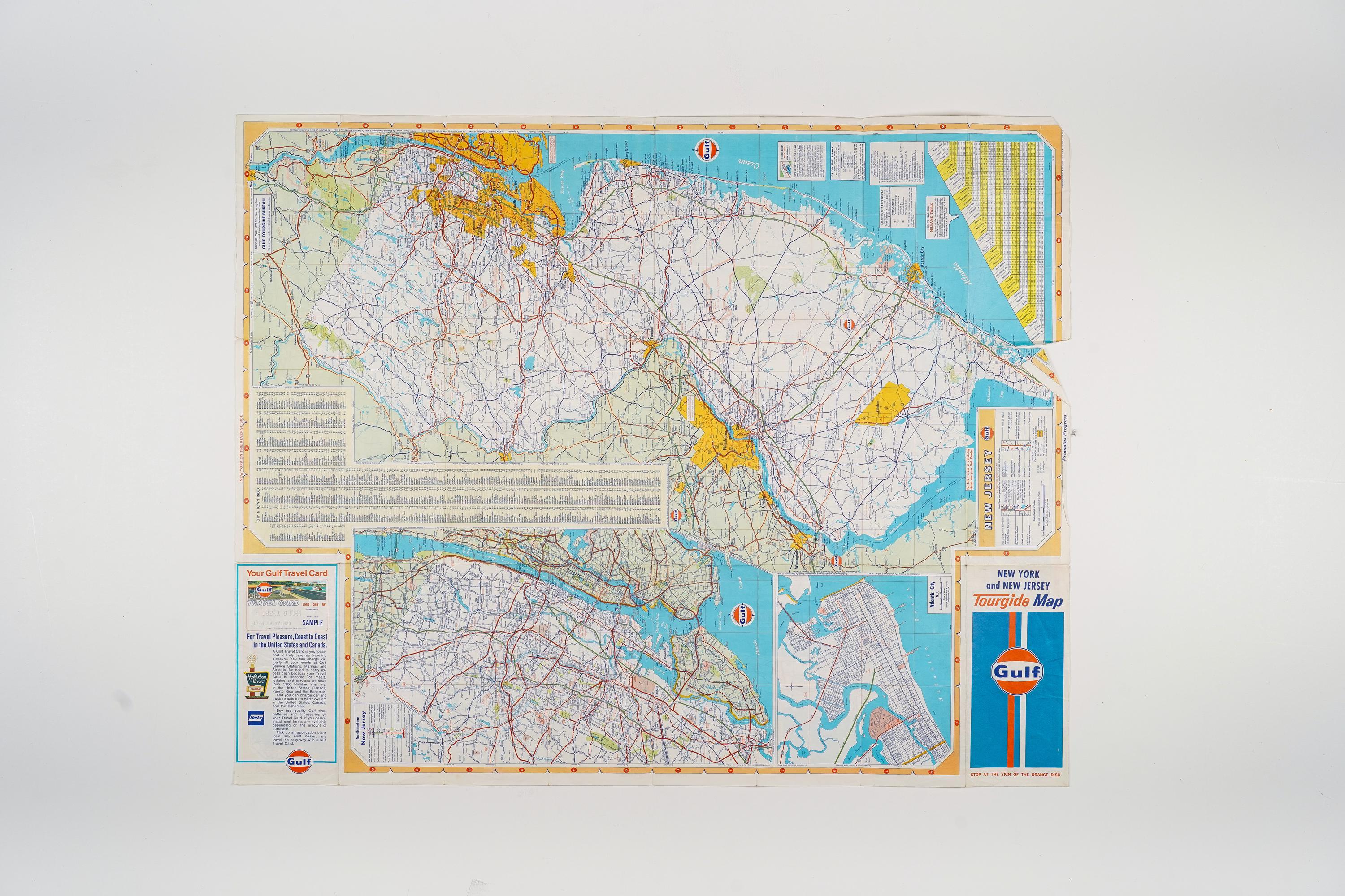 1960年代のニューヨークとニュージャージーの湾岸道路地図 - Etsy 日本