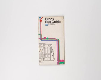 Rare Original 1980s Bronx Bus Guide New York City Transit Authority
