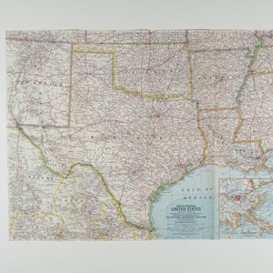 1961 South Central United States National Geographic Vintage Fold-Out Map