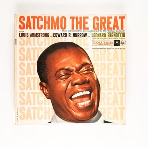 Louis Armstrong e Edward R. Murrow com Leonard Bernstein - Satchmo The Great - Disco de vinil LP - 1957