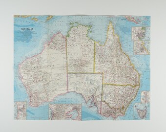 1963年オーストラリアヴィンテージ折りたたみ地図 - Etsy 日本