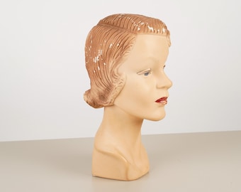 Rare 1930s Art Deco Woman Gesso Head Mannequin Department Store Display