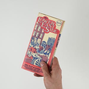 Carte dépliante vintage du Lower East Side de New York, 1982