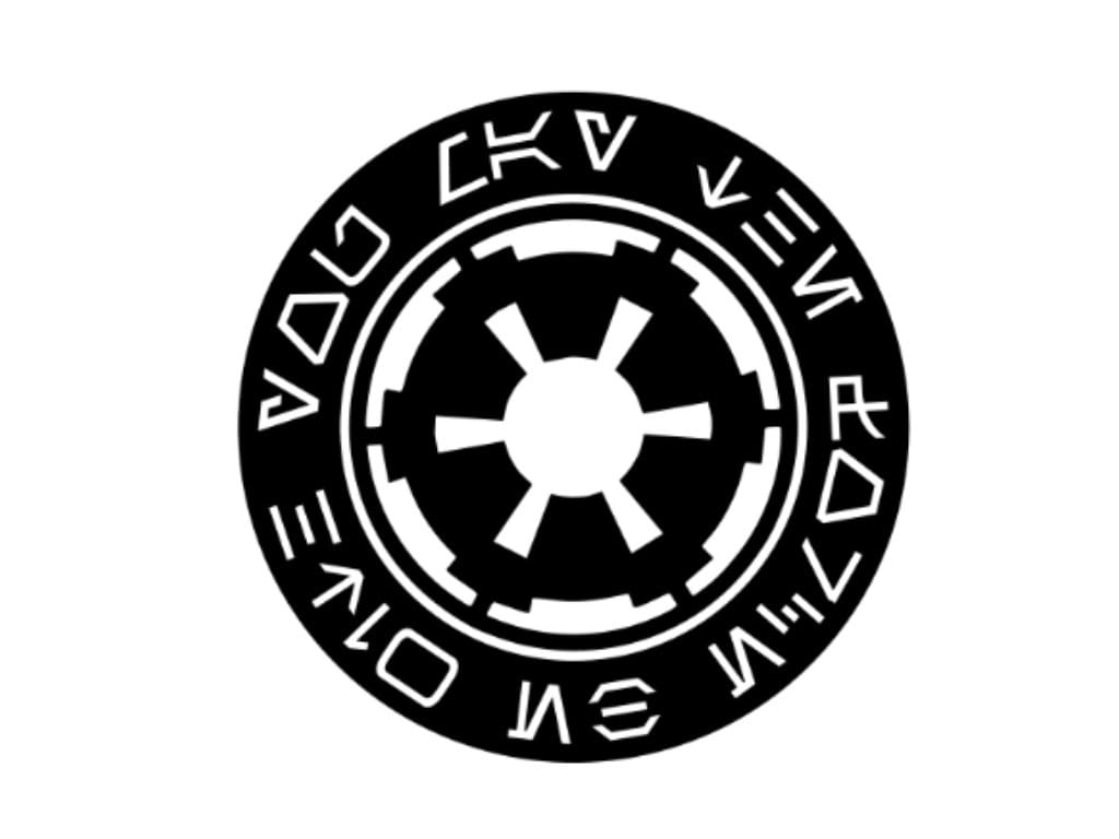Galactic Empire Vinyl Decal: Star Wars Imperial Logo, Aurebesh Text - Etsy  UK