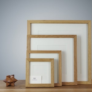 Solid wood picture frame made of oak square