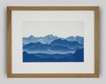 Cyanotypie Mountain Range I