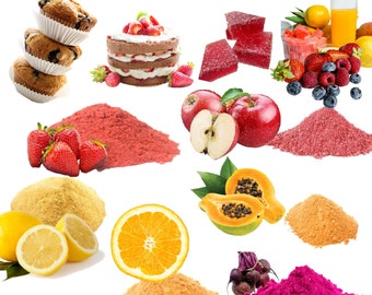 Poudres de fruits pour smoothies sains et pâtisserie Shakes de cuisine Arômes alimentaires, jus, thé, arômes de yaourt - Paquet de 50 grammes