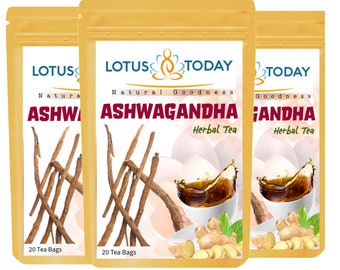 Té de Ashwagandha Premium: Mezcla sin cafeína, 60 bolsitas