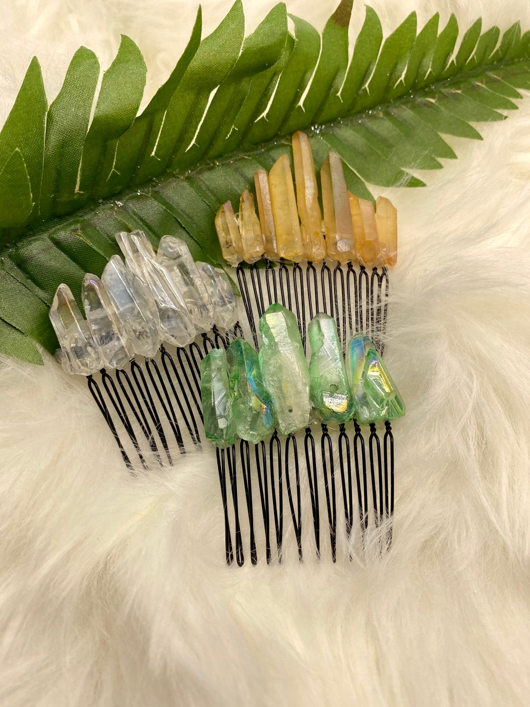 Crystal Hair Comb Black Wire Comb Etsy