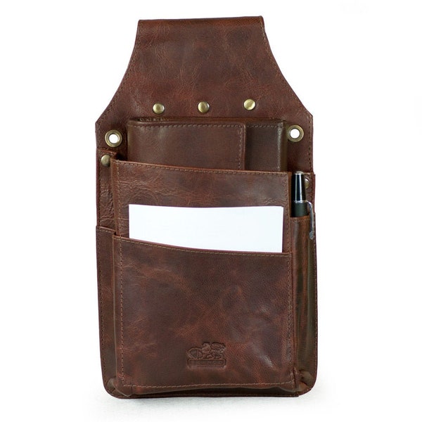 Geschenk-Idee: Profi Kellner-Holster / Kellner-Gürteltasche, Echt-Leder im Used-Look, verschiedene Farben, Personalisierung möglich, 79437