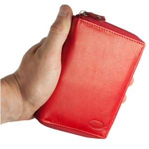 Monedero/cartera grande talla L para mujer, piel auténtica, en rojo, verde, azul, beige, marrón, negro, personalización posible, 230
