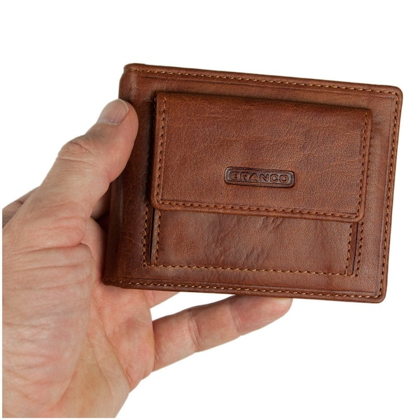 Portefeuille Small Money Clip / Dollar Clip Wallet Taille S pour Homme 16749, Cuir en Marron, Cognac Marron, Noir