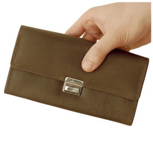 Gift Ideas: XL Professional Waiter’s Wallet / Waiter’s Purse 1016, Nappa Leather, Black or Vintage Brown, custom engraving possible, 1016