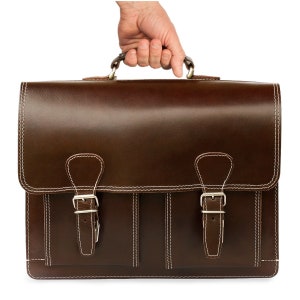 Porte-documents/sac professeur pour hommes et femmes, taille L, cuir, 600 marron