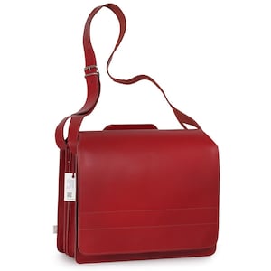 Idea de regalo: Maletín/bolso de profesor muy grande para mujer y hombre, talla XL, piel, color rojo cereza claro 676