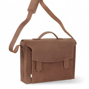 Sac d'enseignant, porte-documents premium, cuir véritable, marron 609-n