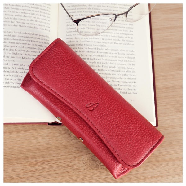 Sunglasses case • Glasses case • Case for glasses • Made of genuine leather, in five colors, personalization possible, model br-62407